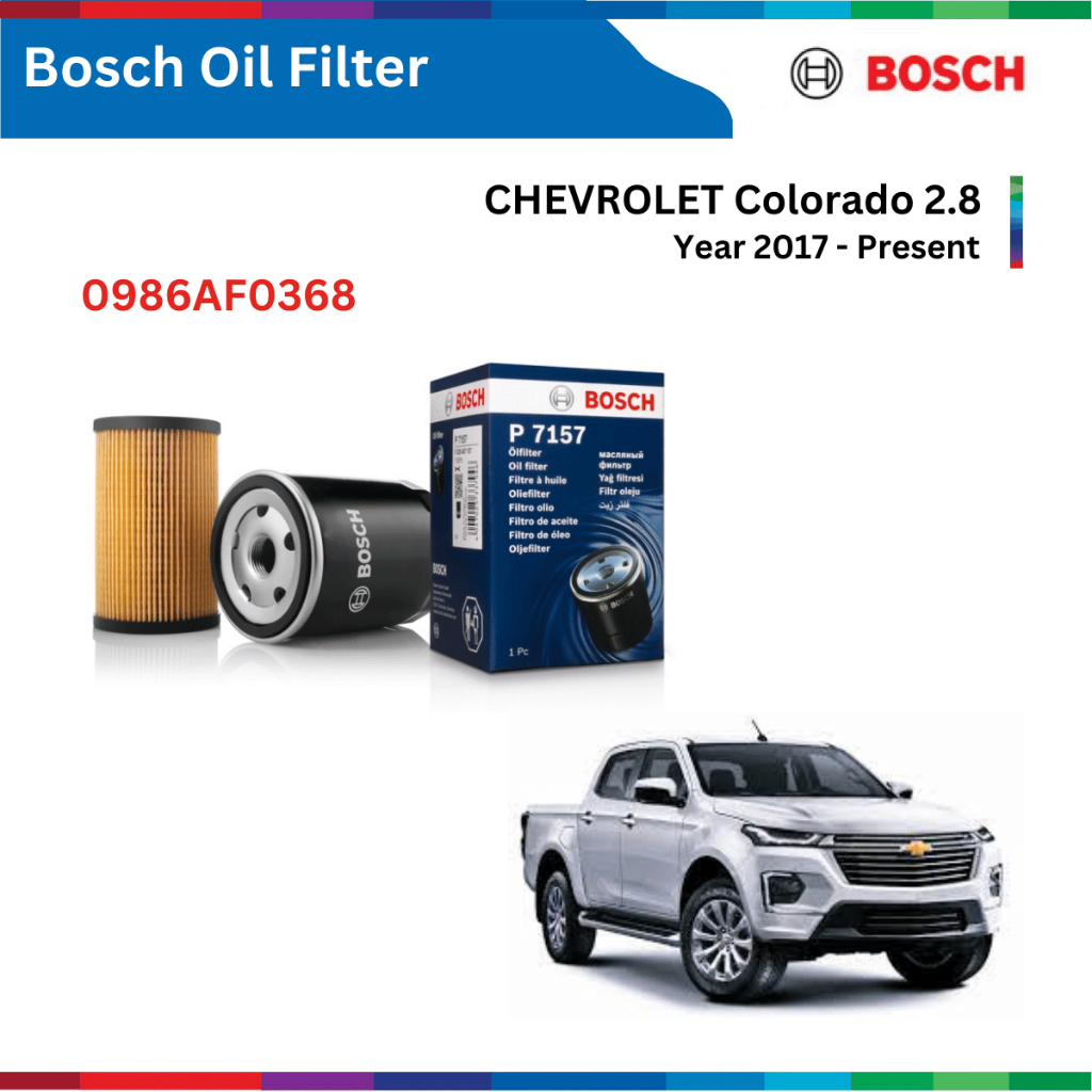 Lọc dầu động cơ xe ô tô CHEVROLET Colorado 2.8 (17-), Bosch Oil Filter, 0986AF0368