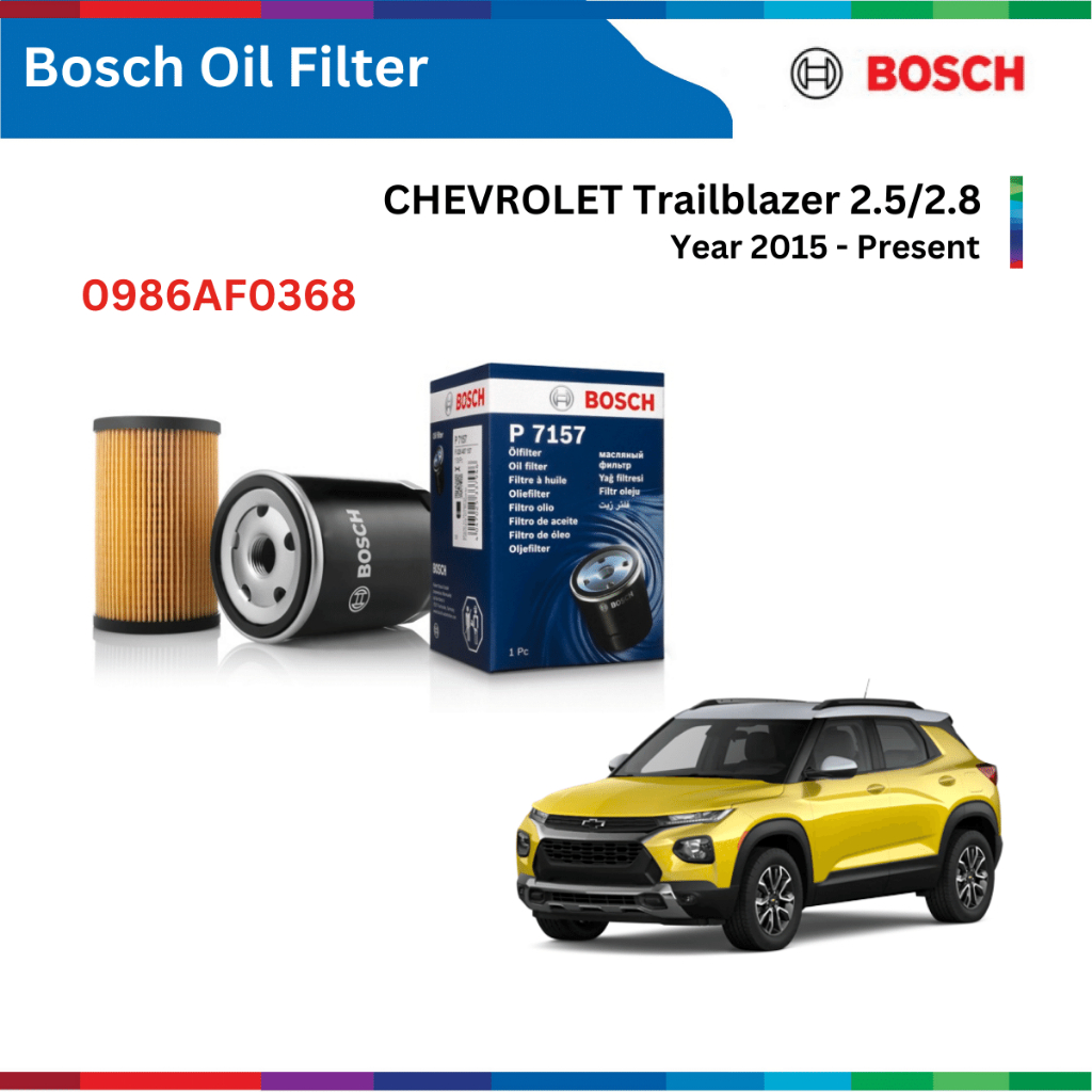 Lọc dầu động cơ xe ô tô CHEVROLET Trailblazer (15-), Bosch Oil Filter, 0986AF0368