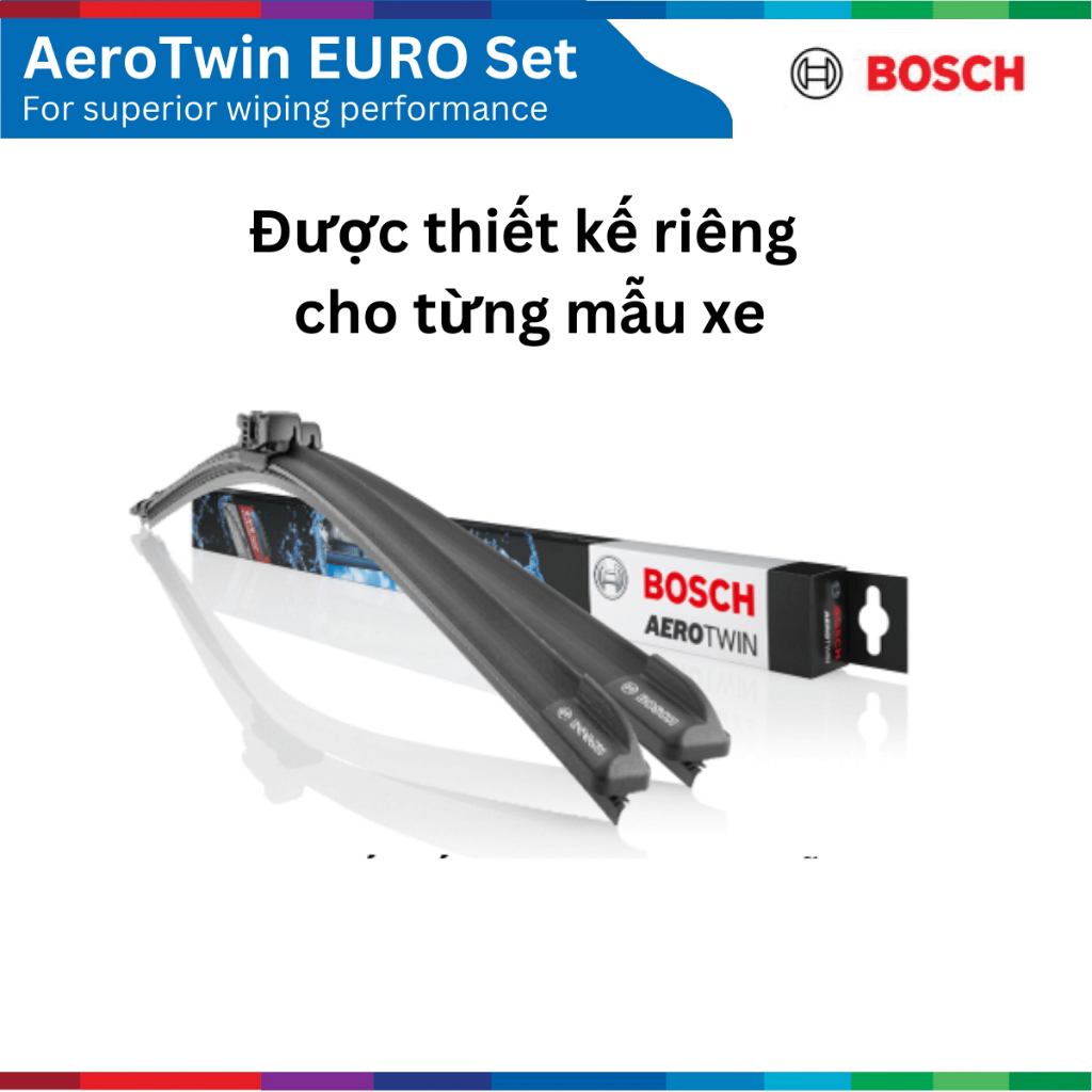 Bộ gạt mưa xe VinFast Lux SA 2.0 đời xe 2019 đến nay, Bosch AeroTwin OE Set A297S, size 24" & 20"