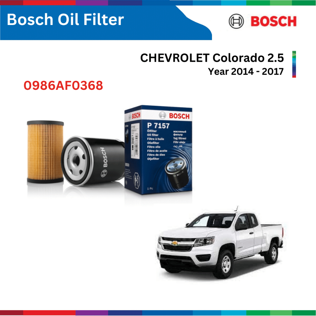 Lọc dầu động cơ xe ô tô CHEVROLET Colorado 2.5 (14-17), Bosch Oil Filter, 0986AF0368