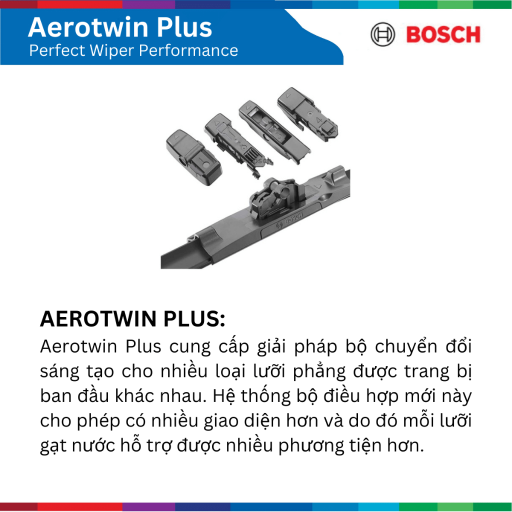 Bộ gạt mưa xe VinFast Lux SA 2.0 đời xe 2019 đến nay, Bosch AerotTin Plus AP24 & AP20, gạt nước xe Lux SA2.0