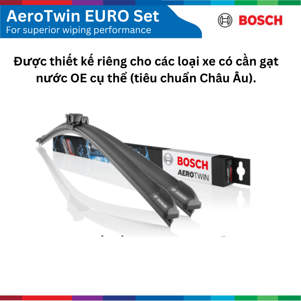 Gạt mưa ô tô nguyên bản OE theo xe, tiêu chuẩn Châu Âu, BOSCH AeroTwin OE Set