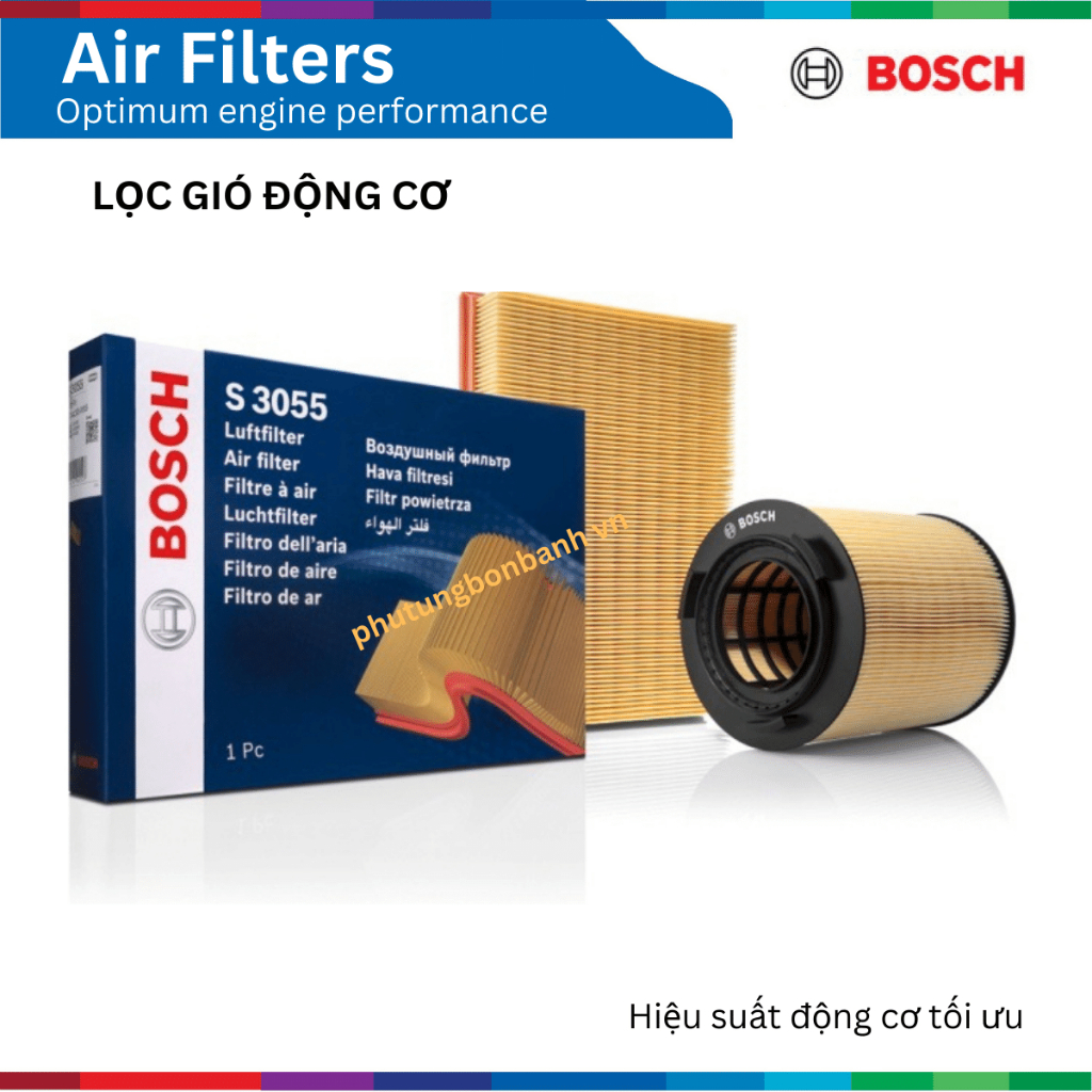 Lọc gió động cơ, lọc gió động cơ xe ô tô, BOSCH cho nhiều Hãng xe tại thị trường Việt Nam, phụ tùng ô tô, phụ kiện ô tô