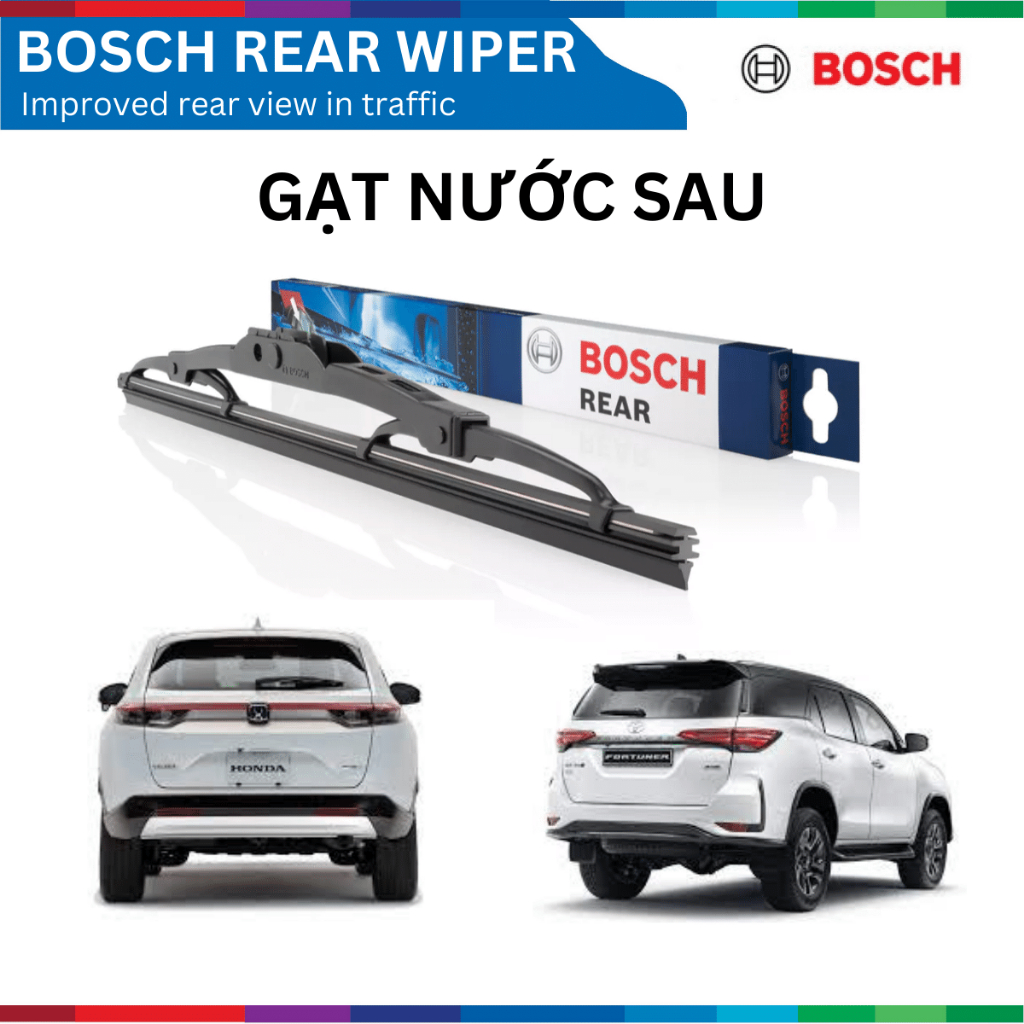 Gạt mưa sau xe ô tô, Bosch Rear 14", 12", gạt nước sau xe ô tô, phụ tùng ô tô