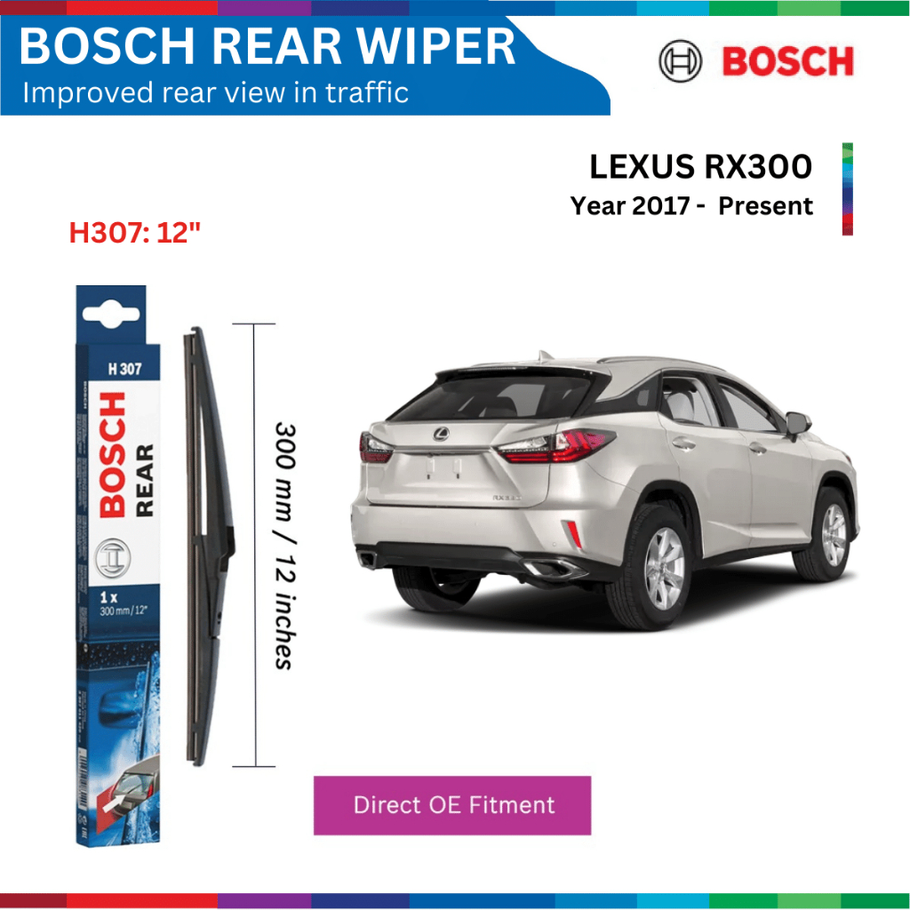 Gạt mưa sau LEXUS RX300 (17-), Bosch Rear H307 - 12", gạt nước sau LEXUS RX300, phụ tùng ô tô